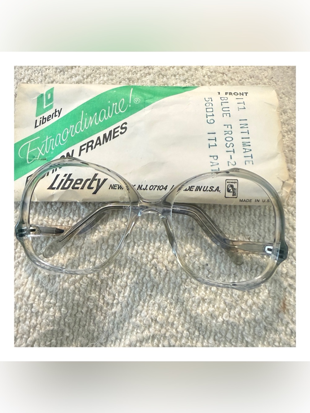 1980’s Oversized Drop Arm Thick Frames for Eyeglasses or Sunglasses, Deadstock